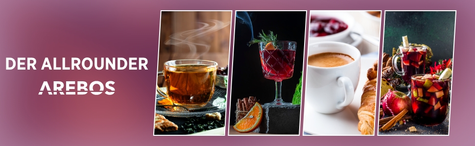 Електричний глінтвейнер Arebos 1650W - диспенсер гарячих напоїв, 20 л, з піддоном, краном, термостатом та захистом від перегріву. Регулювання температури 30-110 °C. Червоний колір.