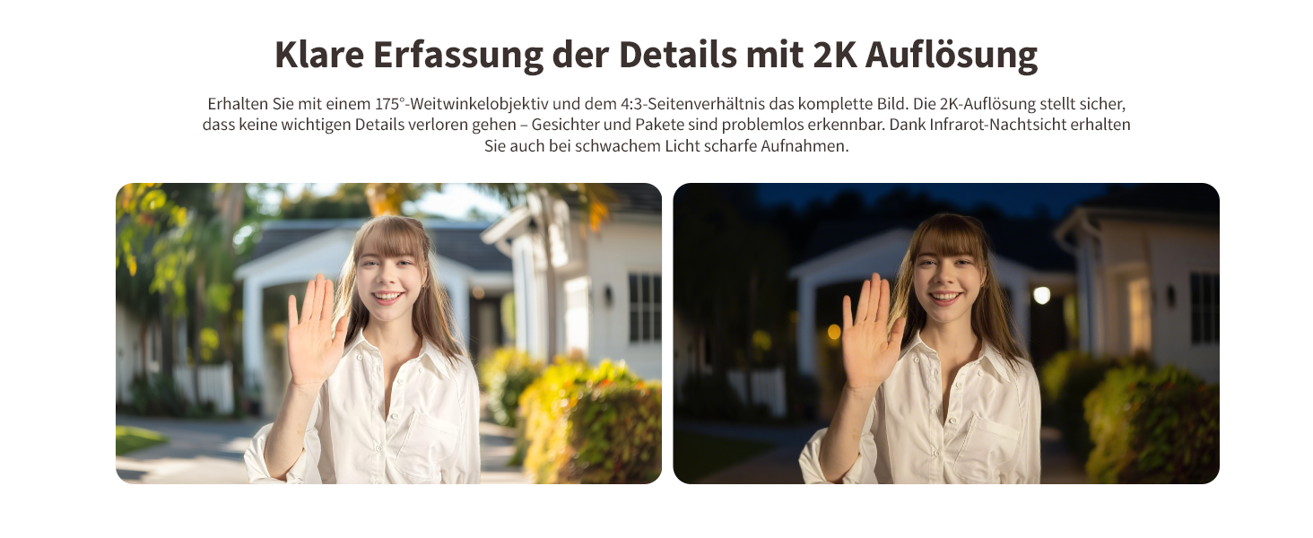 Aqara Smart Doorbell Camera G410 з дзвінком, 2K, відеоспостереження, 2-сторонній аудіо, Matter Hub, Wi-Fi, сірий