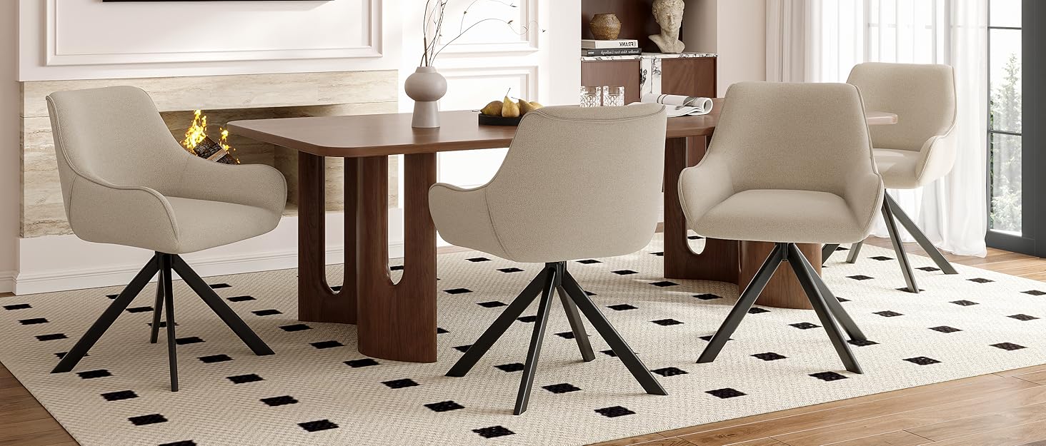 Набір барних стільців 4 шт. регульовані по висоті з підлокітником та підставкою для ніг – 360° обертання, PU шкіра, оббивка, металевий каркас для кухні, стійки, їдальні, вітальні, чорний