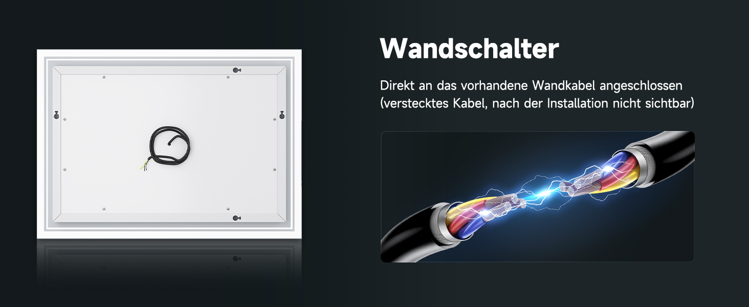 Дзеркало для ванної кімнати SONNI LED з підсвічуванням 80x60 см, прямокутне, біле