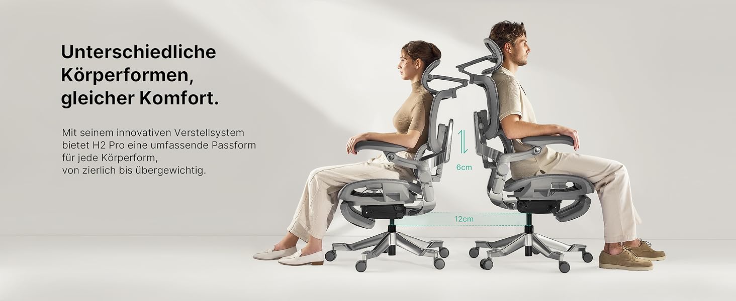 Офісний стіл HINOMI H2 Pro з ергономічною підтримкою попереку, регульованою підголівником та підлокітниками, до 150 кг, дихаюча сітка, поворотний крісло для дому та офісу, сірий