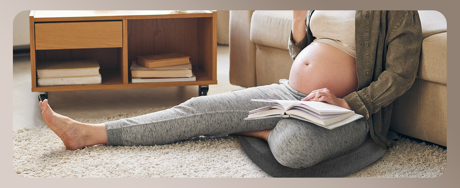 Ортопедична подушка-кільце Feagar: регульований ергономічний сидінець-пончик від геморою та ішіасу, для копчика, післяпологовий (Сірий, стандарт 60-100 кг) для авто, офісного крісла та візків