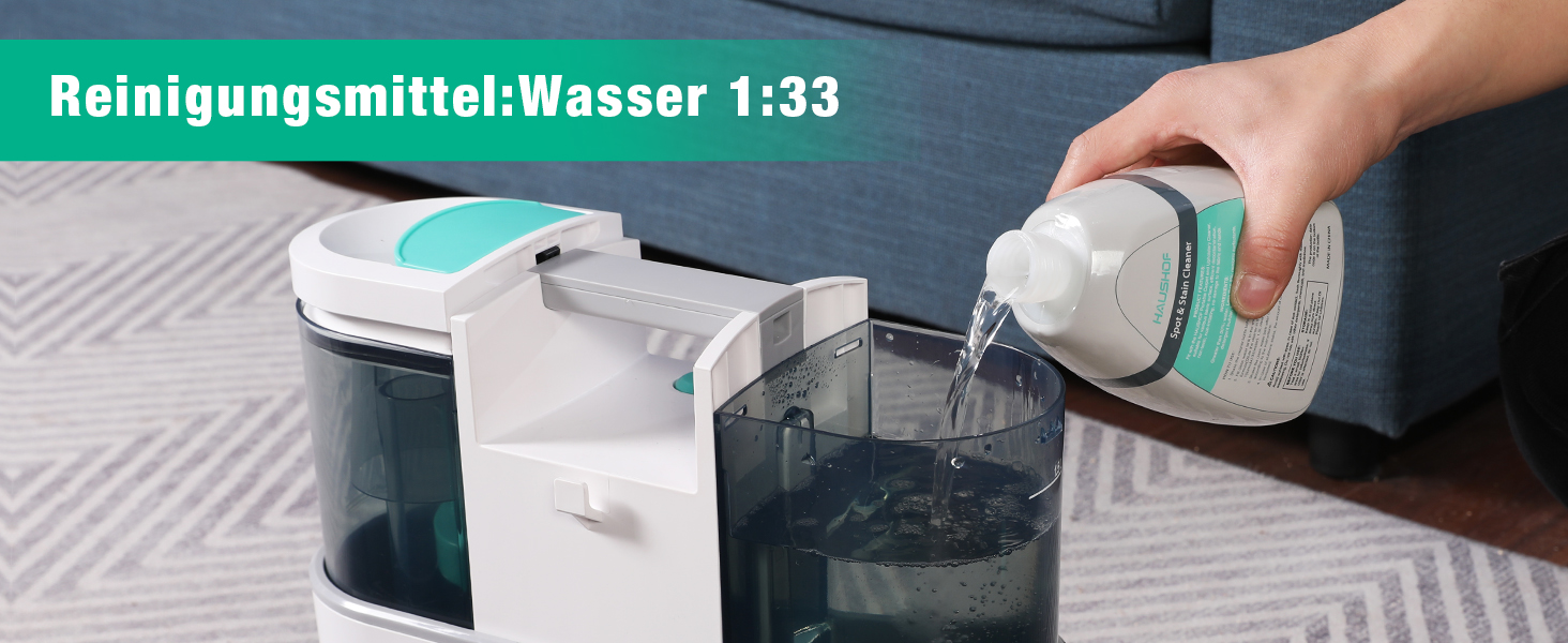 HAUSHOF StainZapper Pro: Миючий пилосос для килимів та меблів, 450W, 12kPa, 1.5+0.8L, з миючим засобом та щіткою для швів. Ефективний видалення плям з килимів, диванів, меблів та авто. Модель HH23111