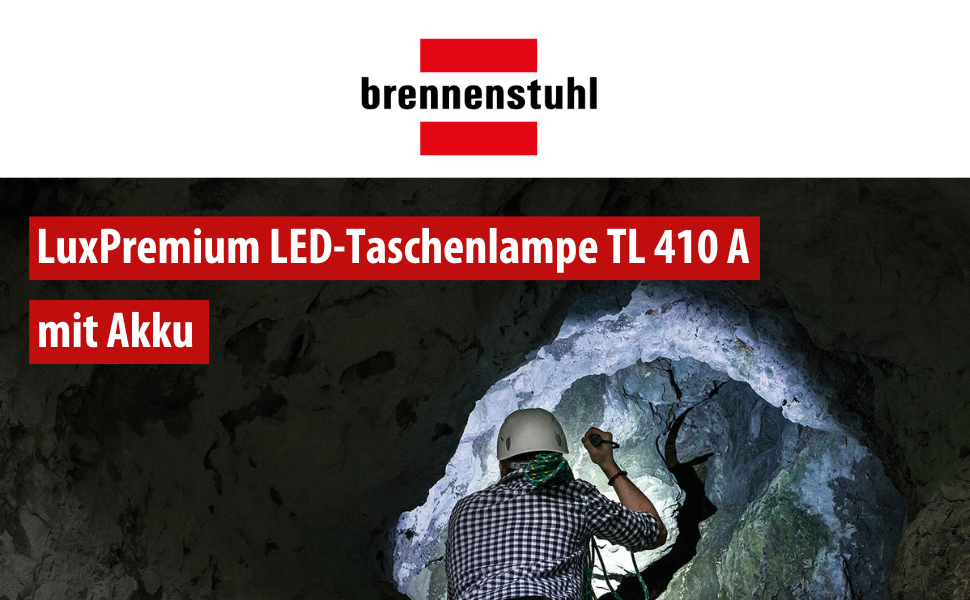 Акумуляторний ліхтар Brennenstuhl LED LuxPremium TL 410 A/ручний ліхтар з яскравим світлодіодом Osram (400 лм, час горіння до 29 годин, відстань променя 131 м, стороннє тіло та захист від бризок IP44)