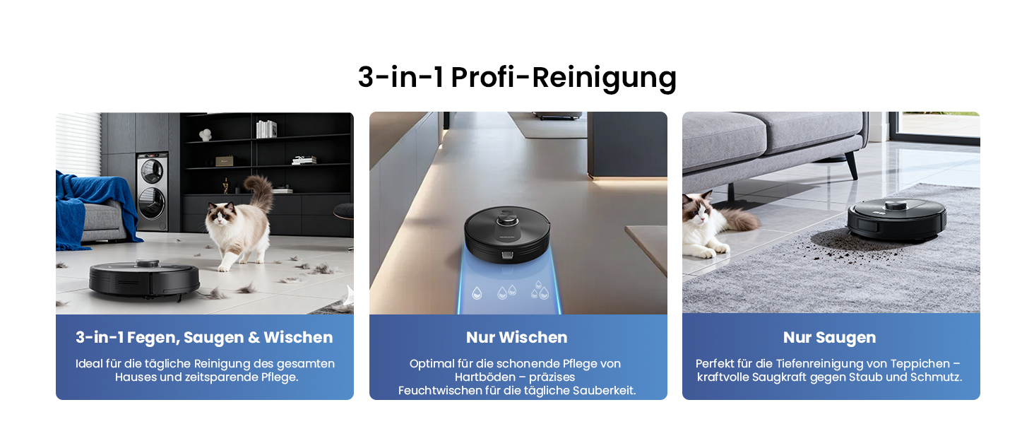 Робот-пилосос Proscenic Q10 з мокрою очисткою, 8000Pa, 200 хвилин роботи, лазерна навігація, керування через додаток, Alexa, Siri, Apple Watch, чорний