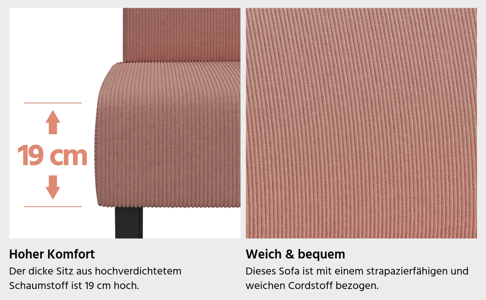 Диван-лавка Yaheetech для кухні/вітальні, 2 місця, без підлокітників, зелений/рожевий, м'який, оббивка з корду