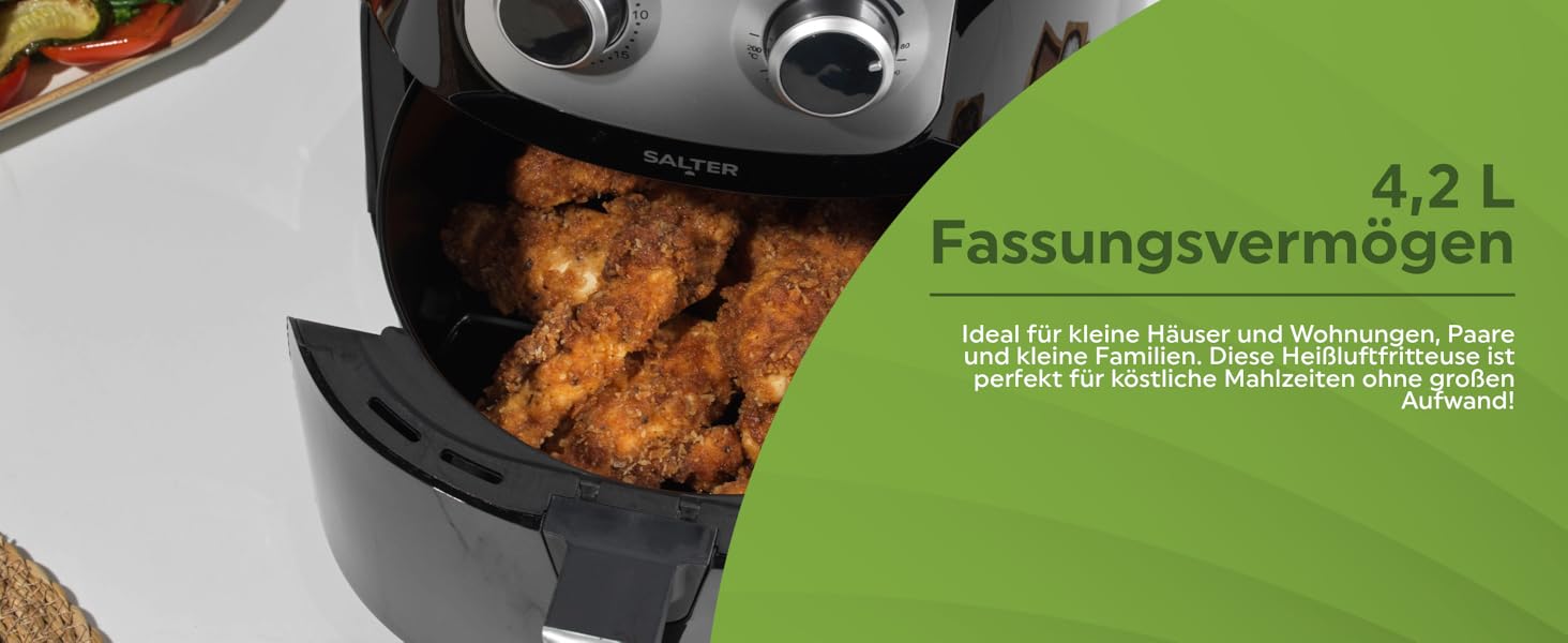 Фритюрниця Salter 4.2 л ручна, без масла, EK6364VDE – мультикухня для приготування м'яса та риби
