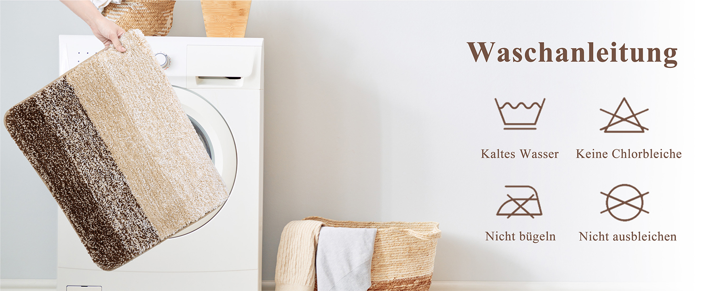 Набір килимків для ванної кімнати Badteppich Set: м'який високий ворс, 3 шт. (45x65 см, 50x80 см, 50x60 см), машинка-мийка, неслизькі, для туалету, під душ, в ванну