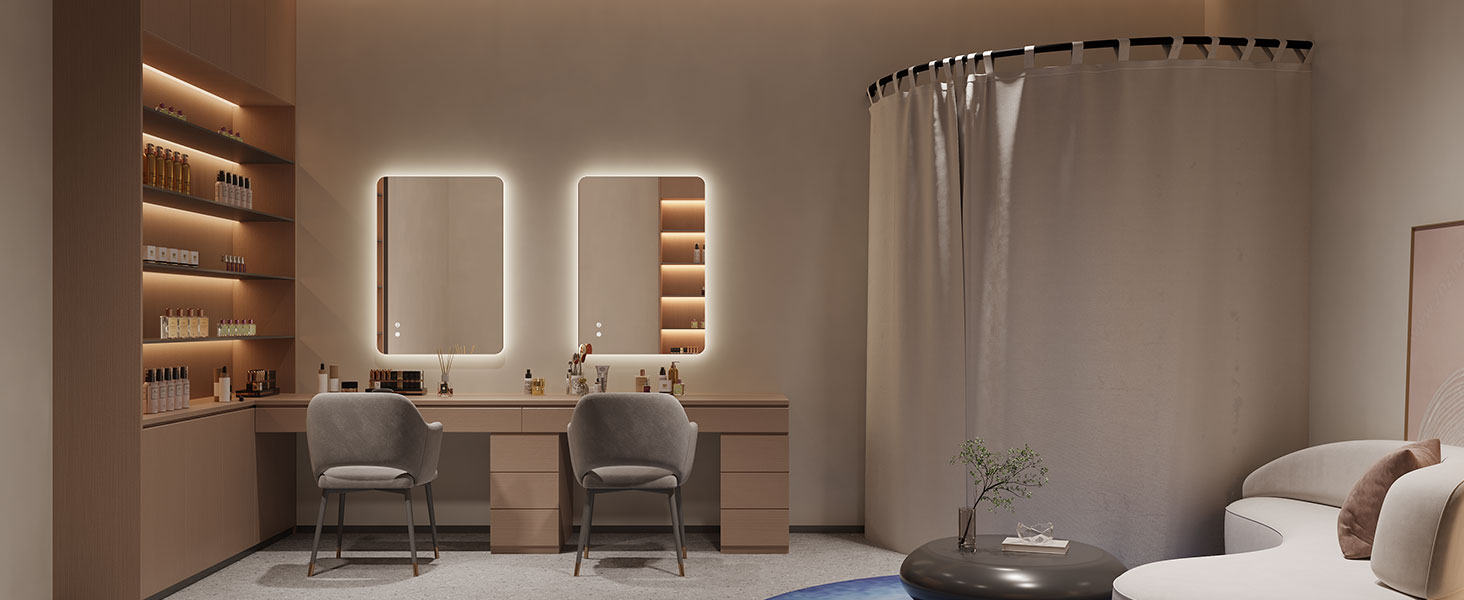 Дзеркало для ванної кімнати з LED підсвічуванням Dripex, сенсорне керування, регулювання яскравості, 3 кольори світла, антизапар, 80x80 см