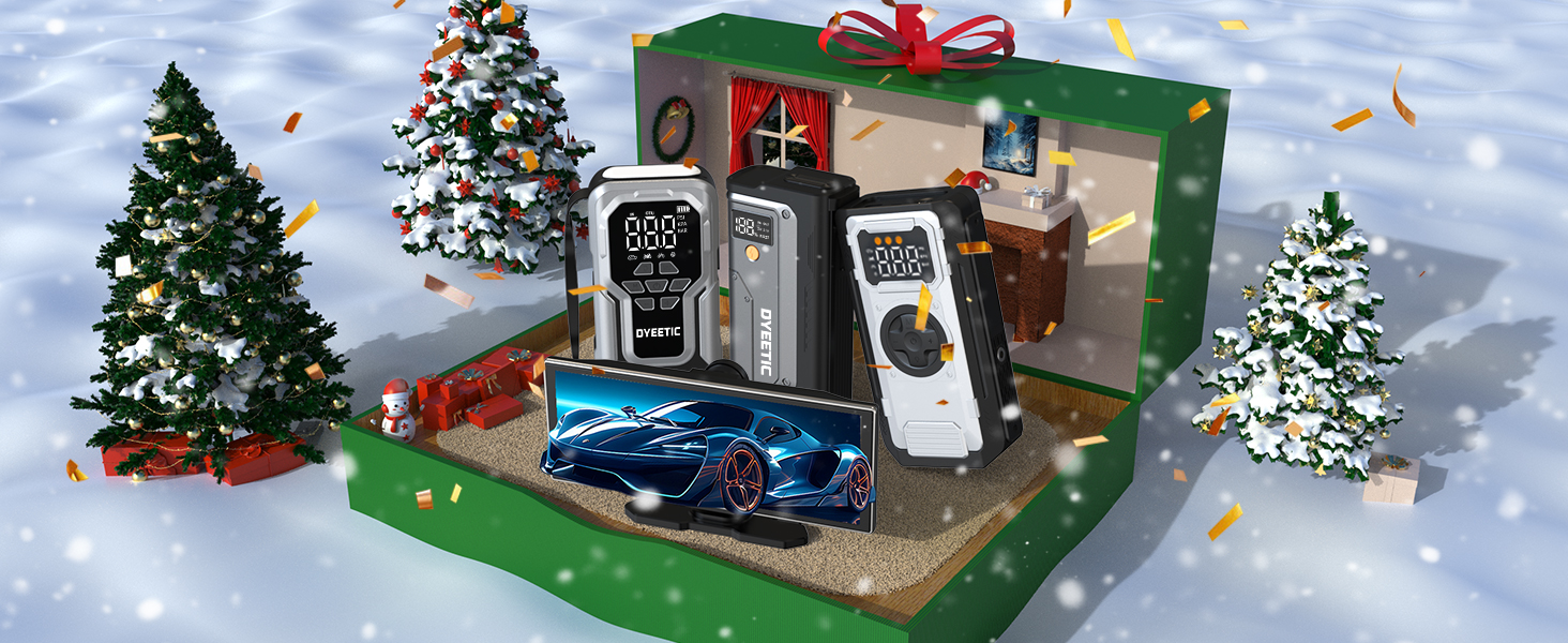 Powerbank Starthilfe 6000A з компресором 150PSI: портативний пусковий пристрій для авто та мото (бензин, дизель до 10.0L) з LED-ліхтариком QC3.0, срібний