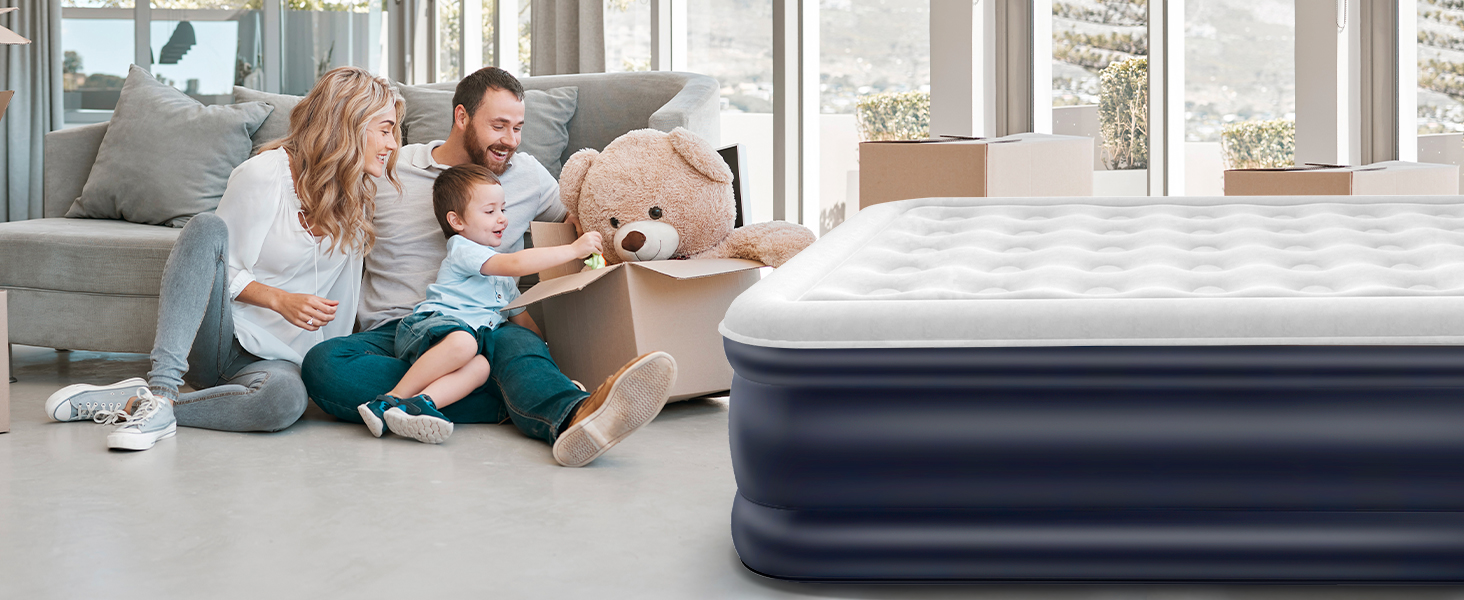 Надувний матрац NALONE для 2 осіб з самонадуваємою системою та вбудованим насосом, для кемпінгу та дому (Queen Size)