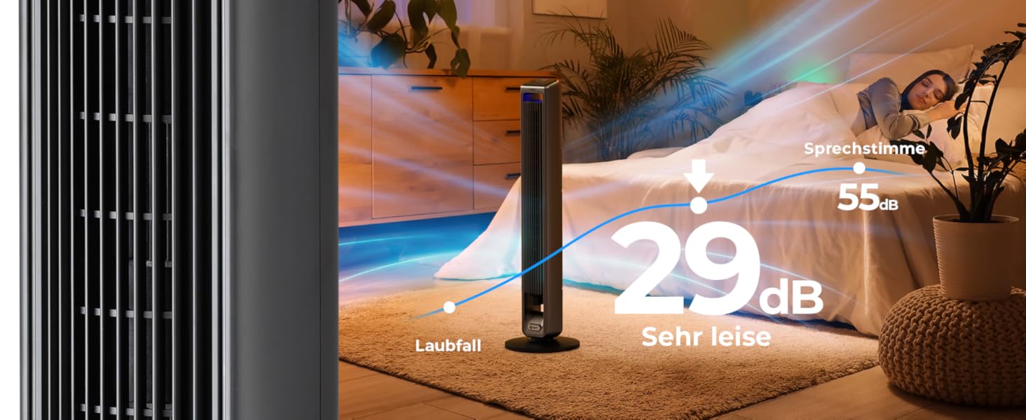 Вентилятор підлоговий Balter Turmventilator 106 см з пультом, 3 швидкості, таймер до 15 год