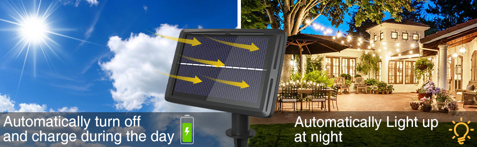 Сонячна гірлянда для зовнішнього використання Litogo, 25+2 лампочки G40, 8 режимів, диммування, LED, для балкона, саду, тераси, тепле світло, з пультом керування