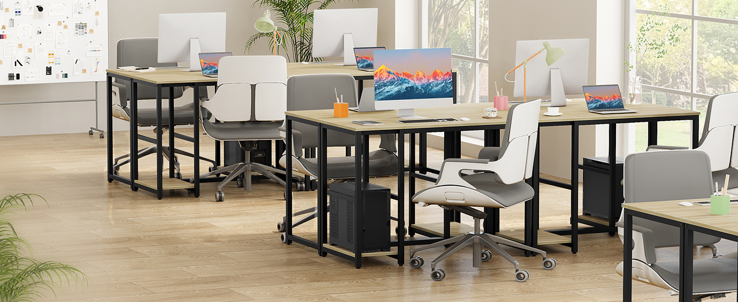 Комп'ютерний стіл WOHOMO білий 100см з місцем для зберігання, для дому та офісу, 60 x 120 см, бежевий