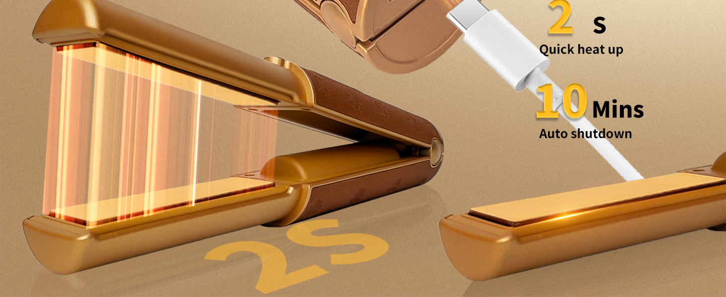 Бездротовий випрямляч для волосся Urban Ol Titan з акумулятором 5000mAh: 2-в-1, портативний міні-випрямляч для локонів та вирівнювання, швидкий нагрів до 204°C (410°F)