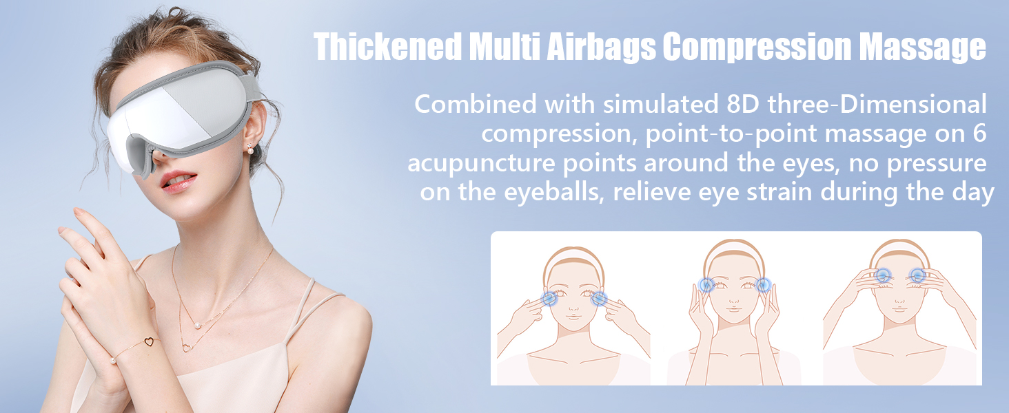 Маска для очей Luckits з підігрівом та Bluetooth, для зняття набряків та сухості, з вібрацією та музикою