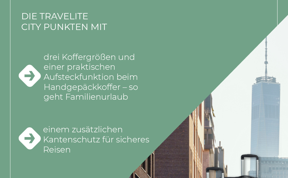 Набір валіз Travelite 3 шт. з жорстким корпусом (L/M/S), 4 колеса, City, валіза ручної поклажі S, валізи-ролери з антицарапинним покриттям, TSA замок + розширюваний клапан (окрім розміру S), Набір валіз-ролерів (L/M/S) Marine