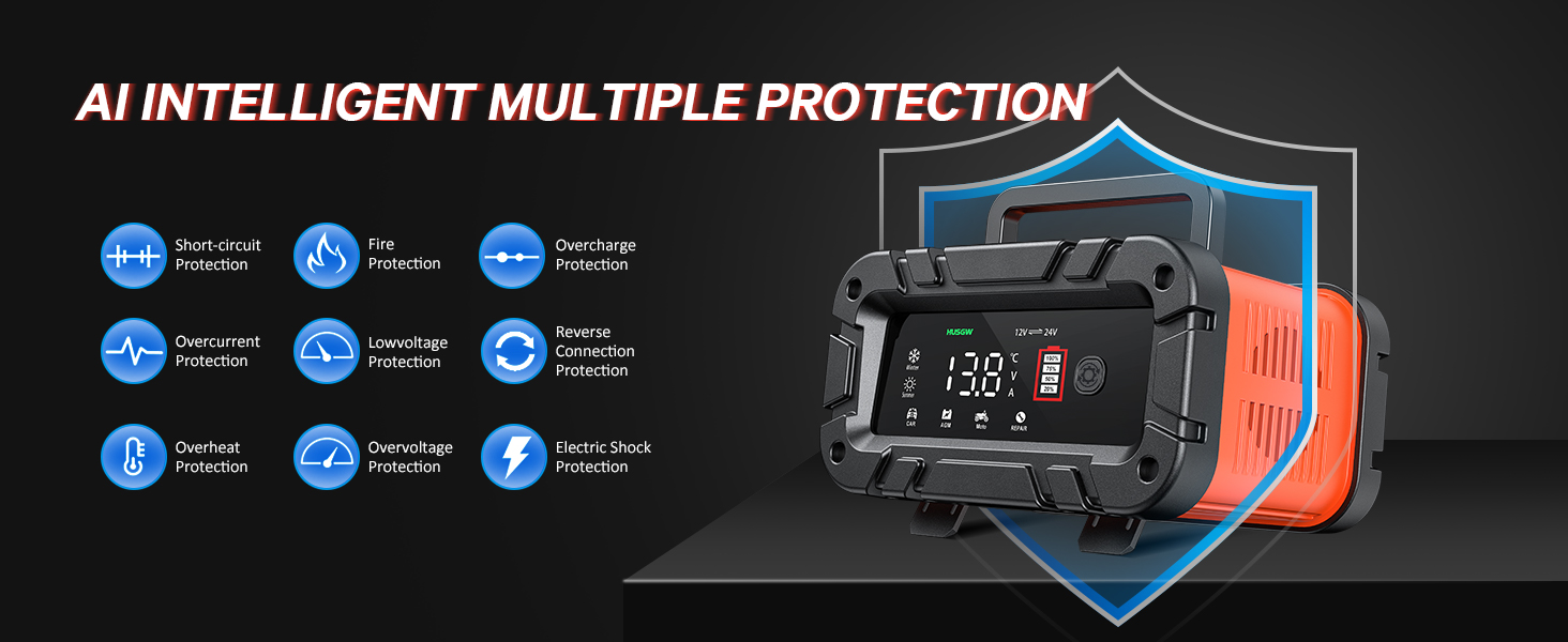 Автоматичний зарядний пристрій для акумуляторів з температурною компенсацією (10A)