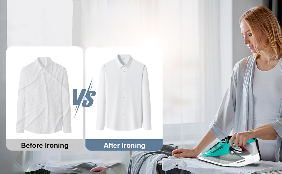 Праска з парою, праска з керамічною підошвою, самоочищення, резервуар 340 мл, 3000 Вт, автоматичне вимкнення, зелена