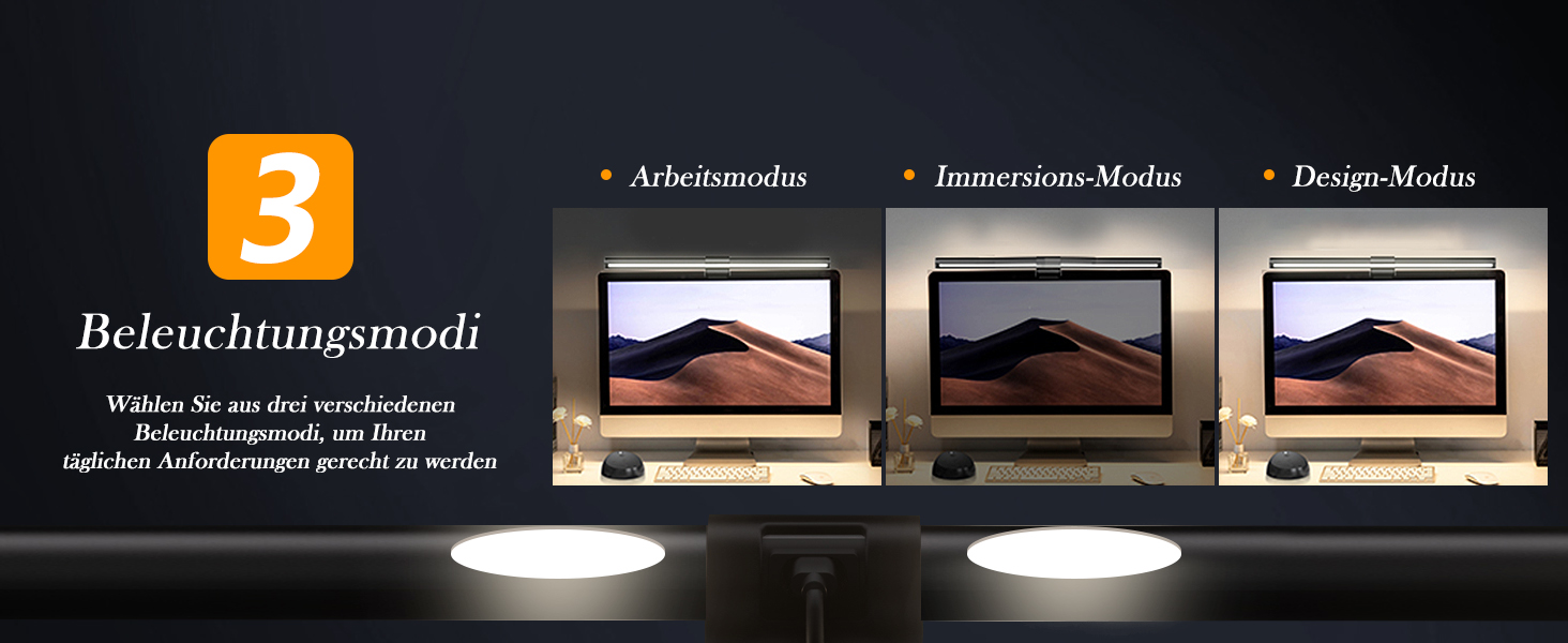 LED лампа для монітора з USB та сенсорним керуванням, захист від синього світла, регулювання яскравості та кольорової температури, настільна лампа для комп'ютера