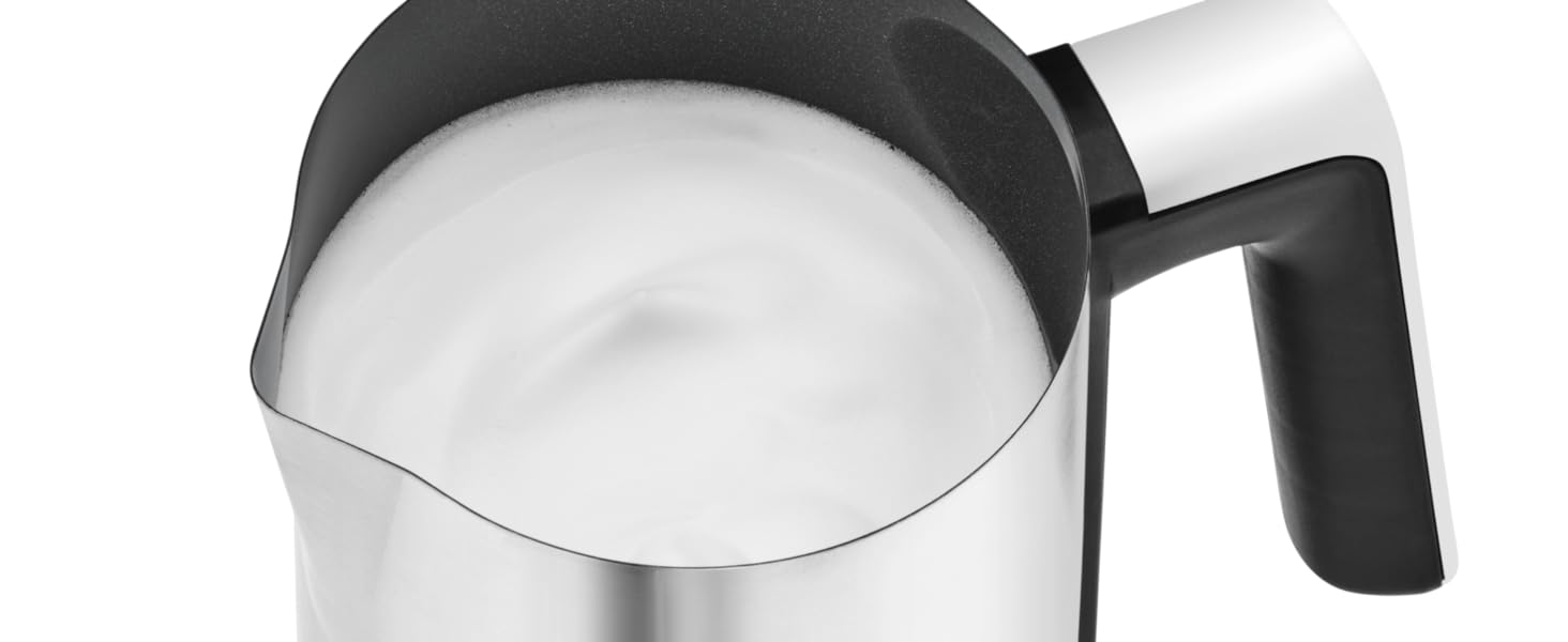 Електричний спінювач молока WMF Stelio, 500 Вт, 150-250 мл, антипригарне покриття, бездротовий, для гарячого та холодного молока, какао, cromargan матовий/сріблястий