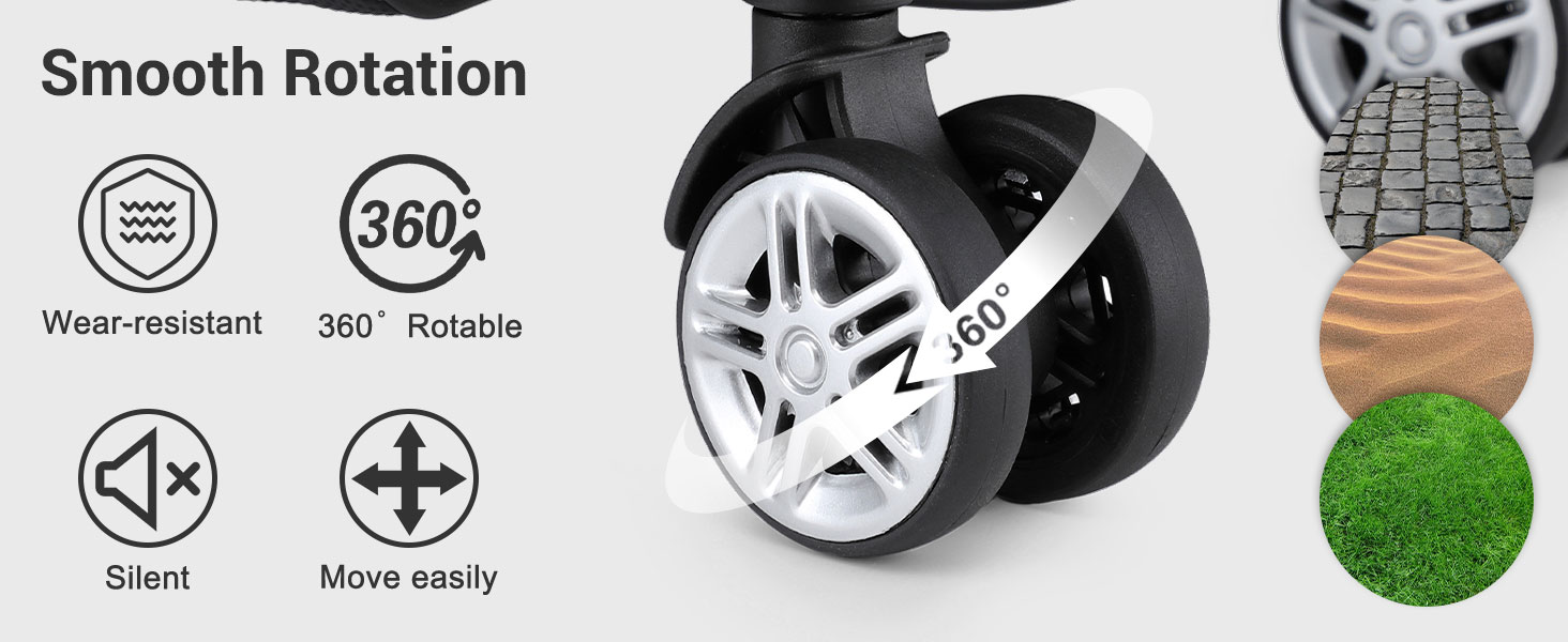 KONO Валіза середнього розміру 24 дюйми, ABS, з TSA-замком, 4 колеса, 65×44×25.5 см, темно-синій