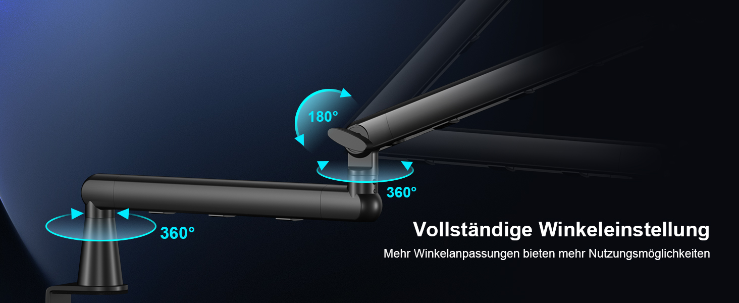 Мікрофонний стійкий тримач Aokeo AK-55 для столу, низькопрофільний, регульований, сумісний з Aokeo Yeti, Snowball iCE, HyperX QuadCast, SoloCast, Elgato Wave (Чорний)