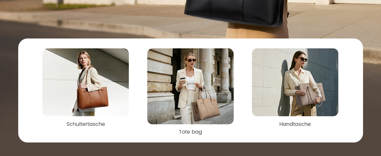 LOVEVOOK Сумка для ноутбука 15.6 дюймів, жіноча, велика, торбинка-шопер, шкіряна, водонепроникна, для роботи, навчання, офісу, універсальна, коричнева