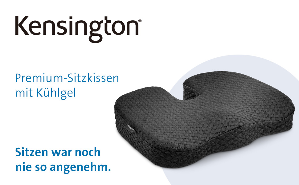 Подушка для сидіння Kensington K55807WW Premium з охолодженим гелем для підтримки спини та корекції постави | Ортопедична подушка для сидіння