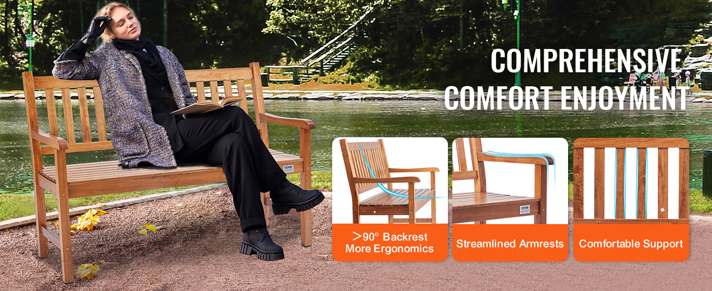 Металева лавка VEVOR для саду, тераси, парку – міцна, на 3 особи, з підлокітниками та спинкою, 127 см, вінтажний дизайн