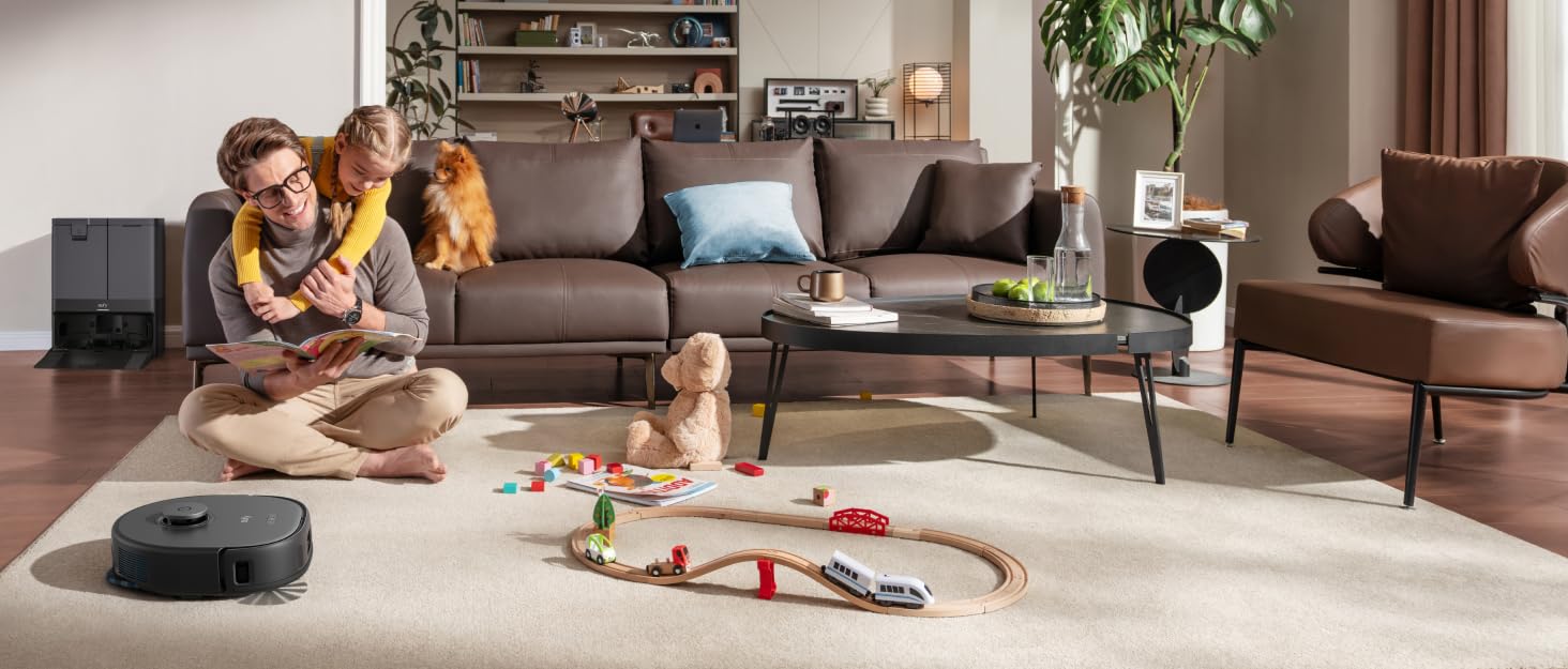 Робот-пилосос Eufy X10 Pro Omni з функцією миття та авто-дозаправкою, 8000Pa, 2 мопи з автомийкою та сушінням (відновлений)