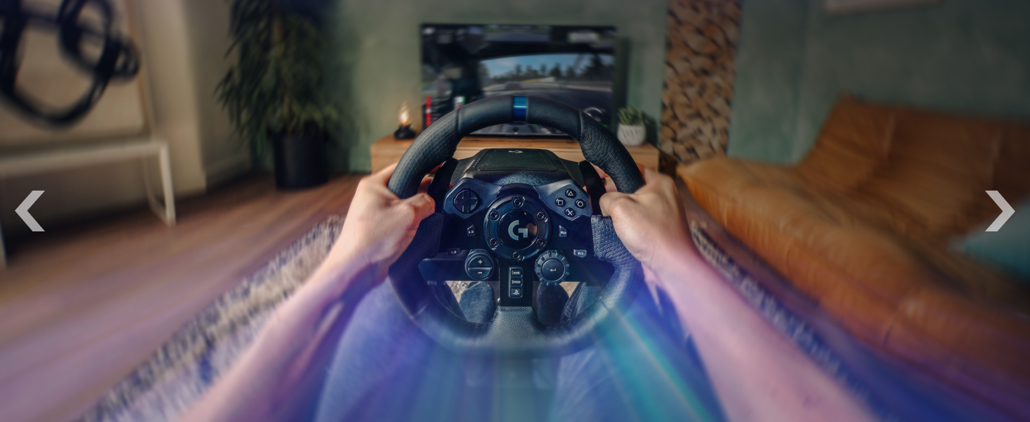 Logitech G923 Racing Wheel: Гоночне кермо для PS5, PS4, PC, Mac - Чорне. TRUEFORCE, 1000Hz, Подвійне зчеплення