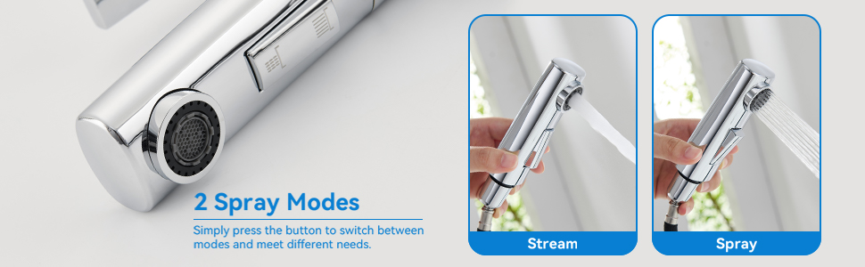 Змішувач для ванної кімнати з висувною лійкою, хром, однорідний, для холодної та гарячої води