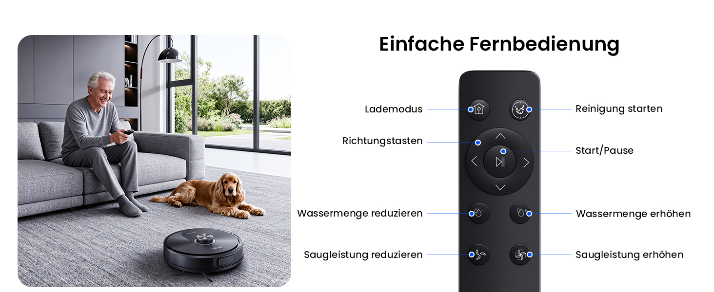 Робот-пилосос Proscenic Q10 з мокрою очисткою, 8000Pa, 200 хвилин роботи, лазерна навігація, керування через додаток, Alexa, Siri, Apple Watch, чорний