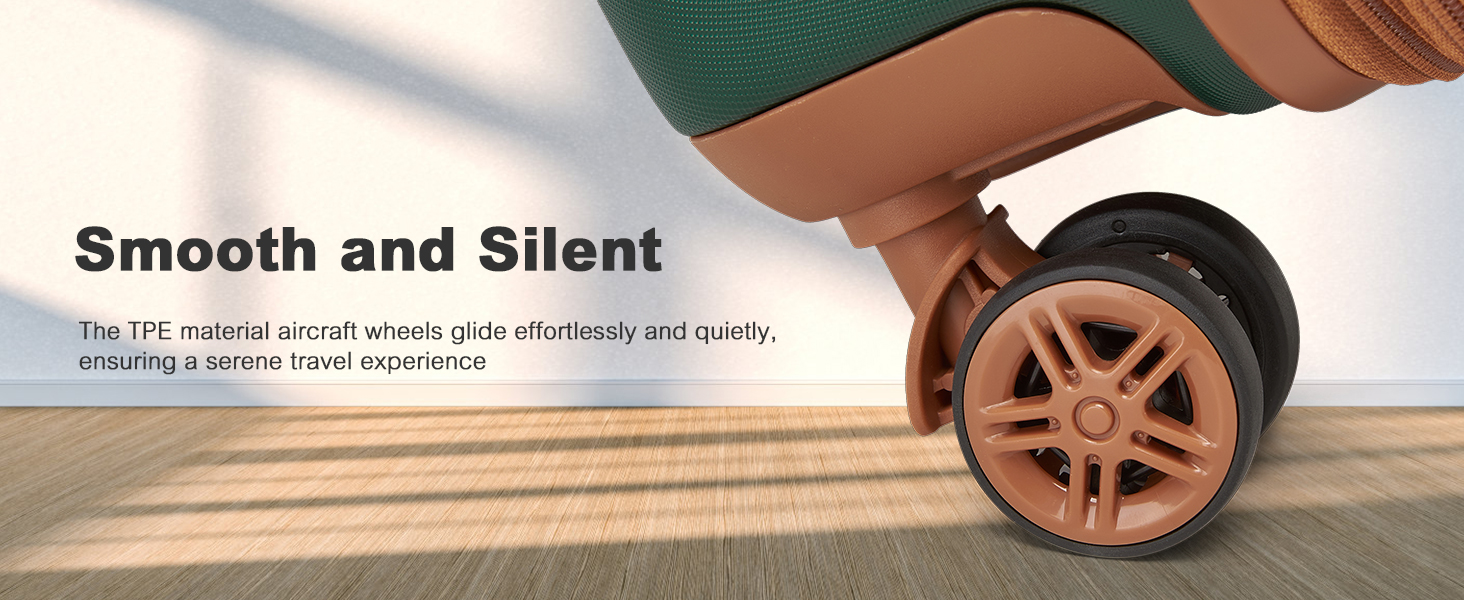KONO Чемодан-Тролей середнього розміру, валіза для подорожей з ABS+PC, жорсткий корпус, 4 колеса, TSA замок (L) (65см, темно-зелений/коричневий)