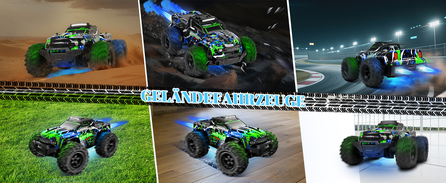 RC Автомобіль 1:18 на радіокеруванні, 25 км/год, LED підсвічування, позашляховик, 2.4 GHz, зелений, з пультом та 2 акумуляторами для хлопчиків від 3 років