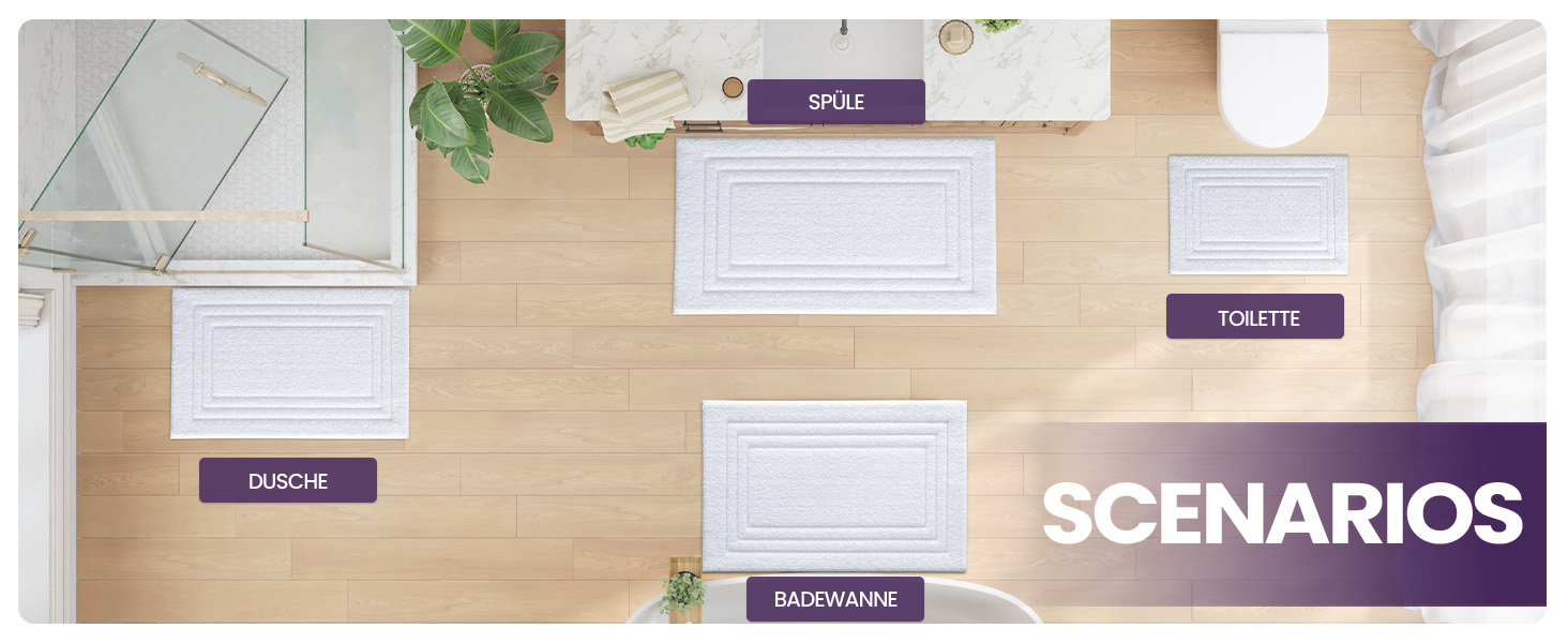 Килимок для ванної кімнати DEXI, м'який, нековзний, миючий, 40 x 60 см, білий