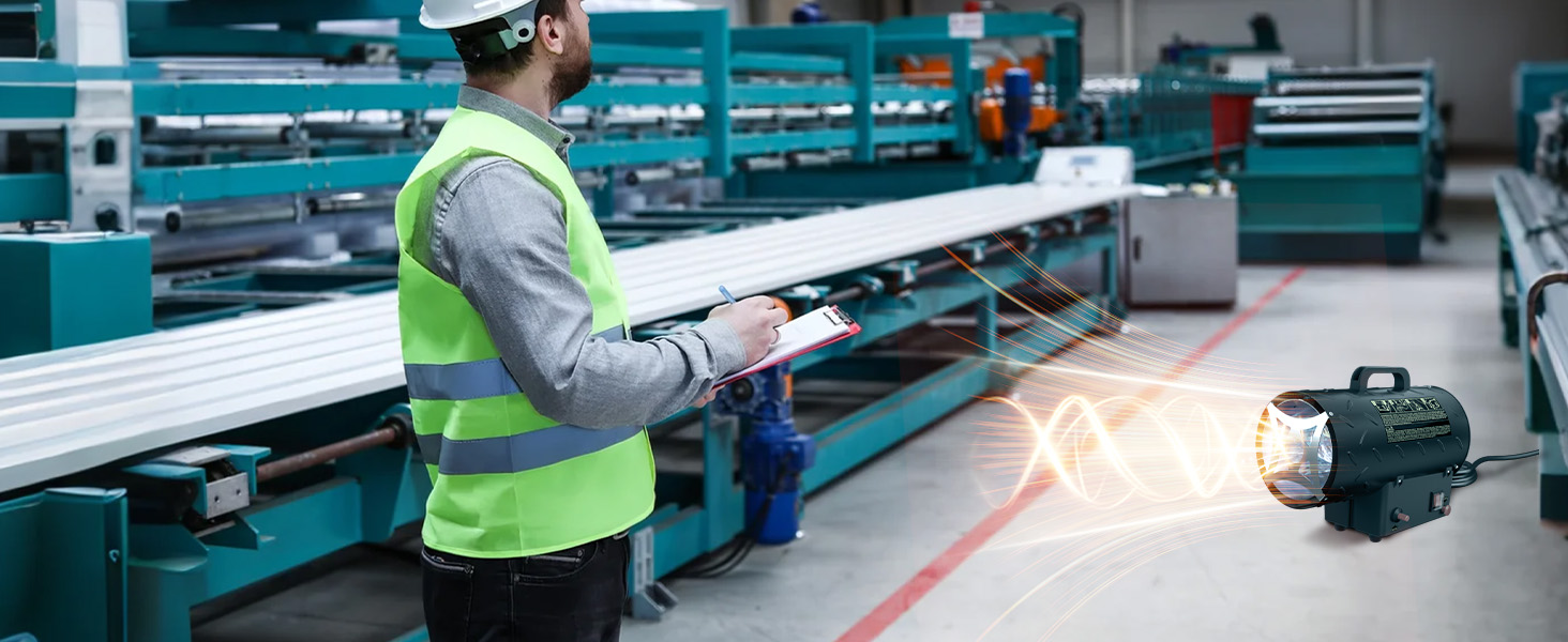 Газова теплова гармата для приміщень 15 кВт, 320 м³/год, з газовим шлангом 1,4 м, 700 мбар