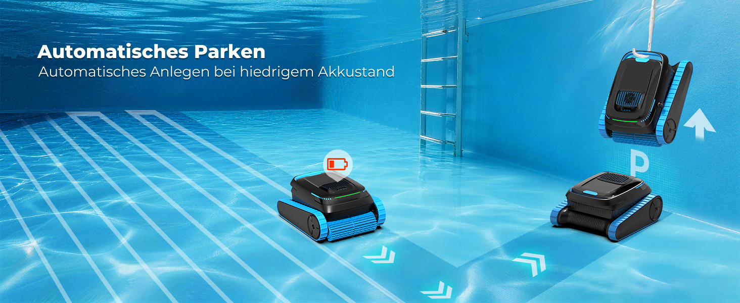 Робот-пилосос для басейну PC20 Poolroboter (2026) з Wi-Fi, очищення дна, стін та водної лінії, до 170 м²