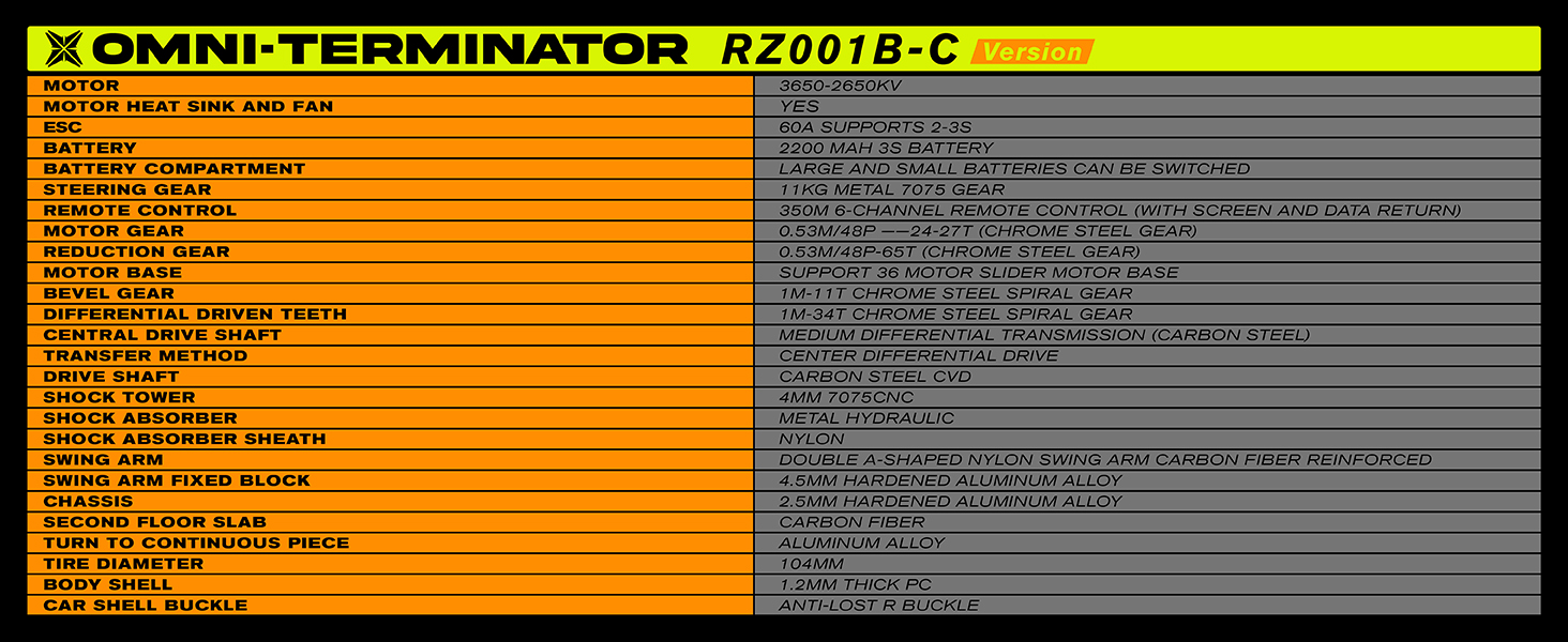 Радіокерований автомобіль RIAARIO 1:10 Brushless 50 км/год Позашляховик 4WD Водонепроникний карбон