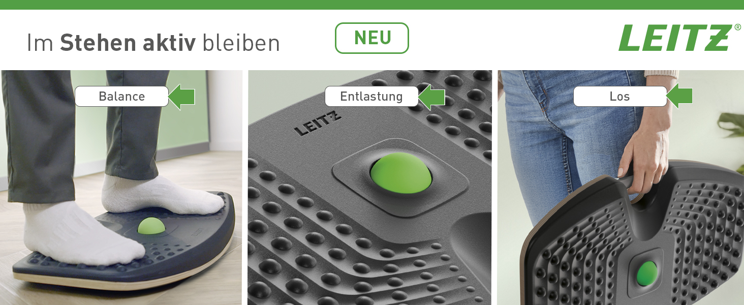 Підніжка для столу Leitz Ergo Cosy, регульована, сіра, 53710089 - для офісу та дому, знімає біль у спині та плечах