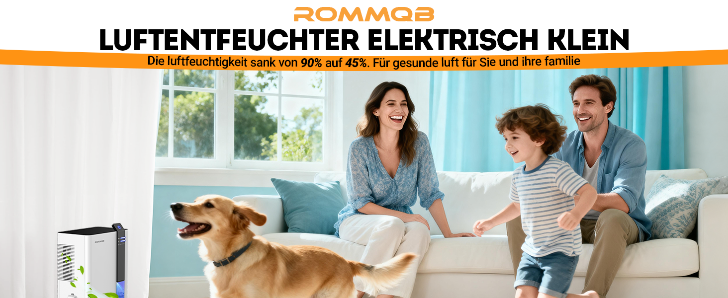 Електричний осушувач повітря ROMMQB 3000 мл: для підвалу, ванної, спальні, квартири, з автовимкненням та нічним підсвічуванням