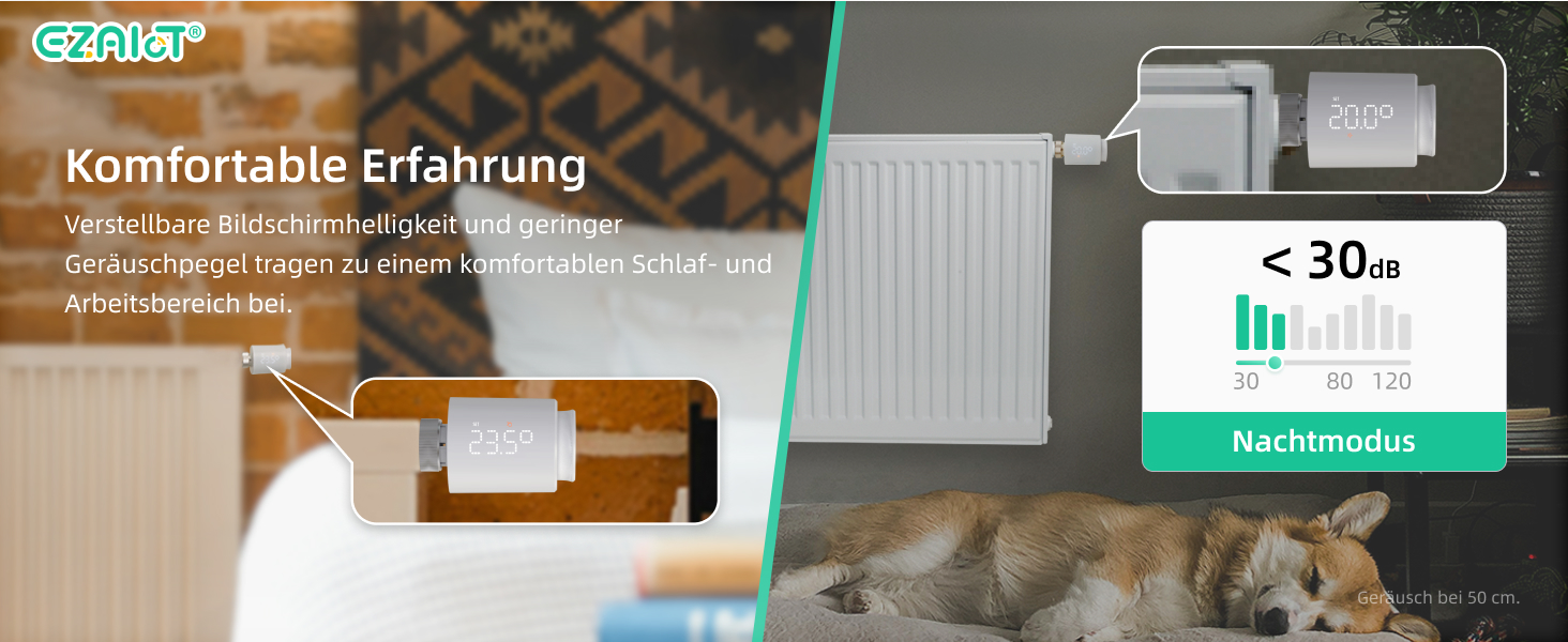 Розумний термостат на радіатор Wi-Fi Tuya EZ-TRV702W з програмуванням, датчиком температури та керуванням через додаток