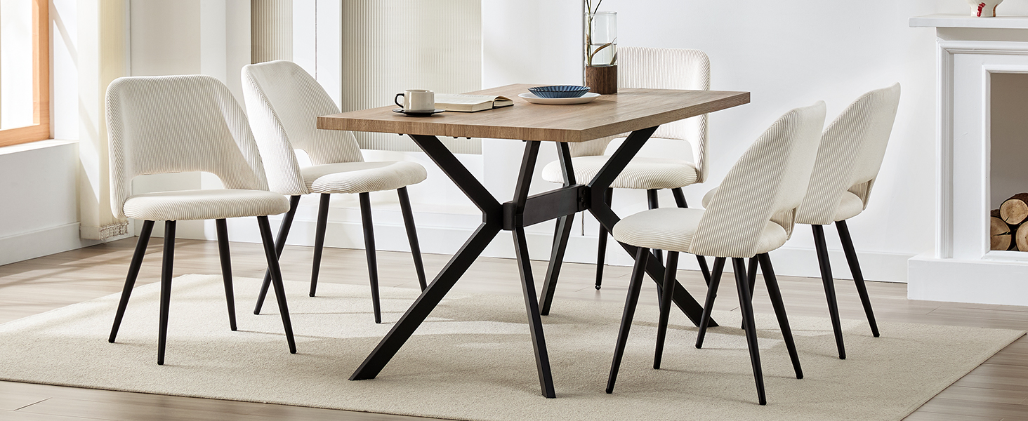 Набір з 4-х обідніх стільців, кухонний стілець з тканини Cord, м'які стільці для обідньої, кухонної, вітальні та спальні, багатокольорові