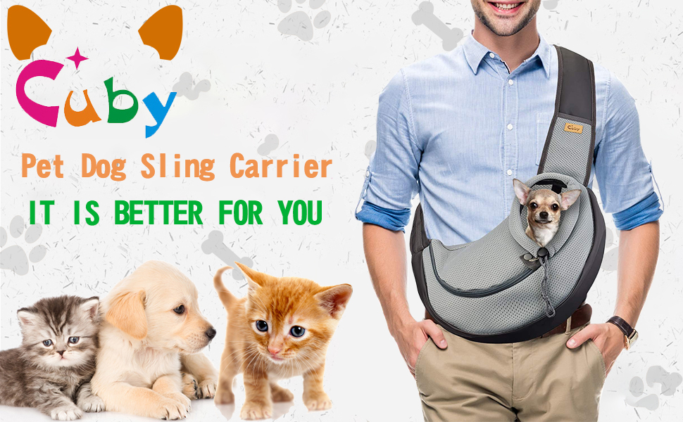 Слінг для маленьких собак/котів Cuby Pet Sling, з функціями безпеки, Black S