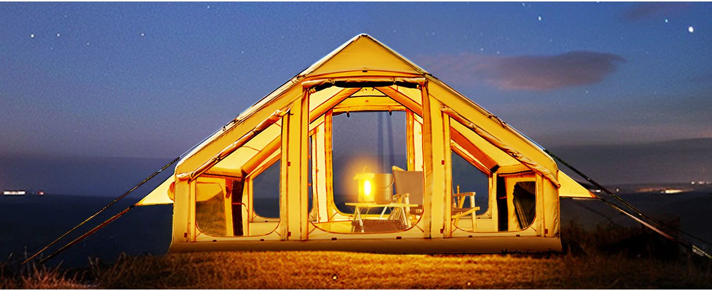 Надувний намет для кемпінгу Oxford 4-6 осіб, водонепроникний, Air Glamping - швидкозбірний намет для відпочинку на природі