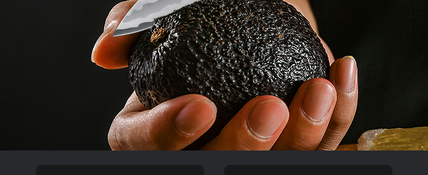 Японський ніж Сантоку HOSHANHO 18 см, ручна робота, з високоякісної сталі, ергономічна ручка, подарункова коробка (ніж-шпелінер 9,5 см)