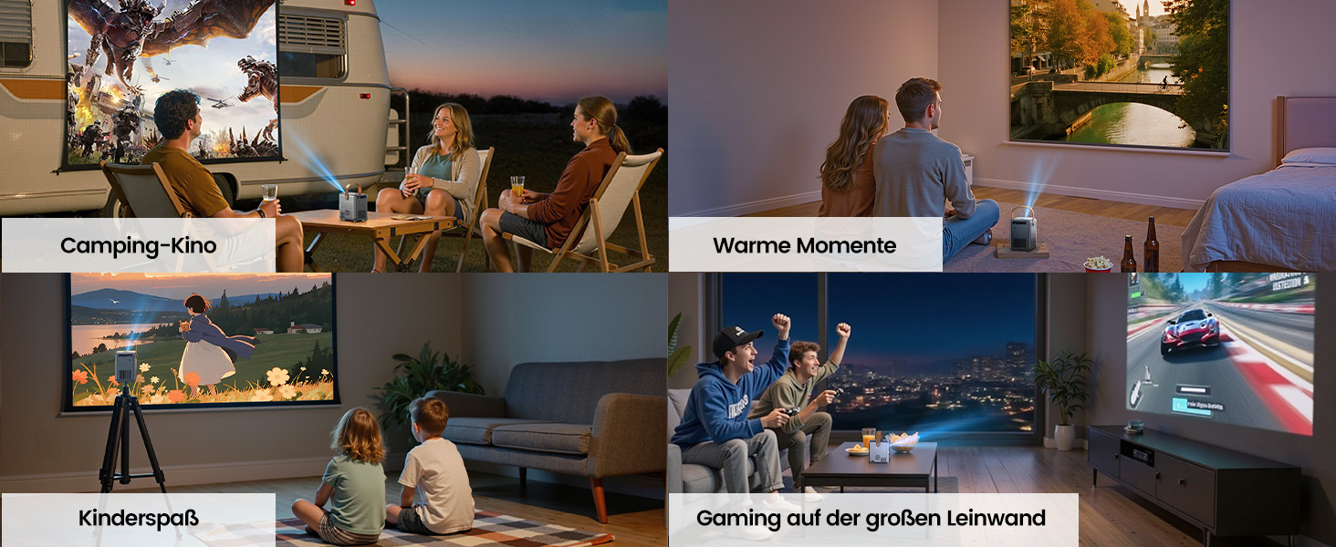 Проектор Mini Beamer 4K Smart з WiFi6, Bluetooth, Dolby Audio, підтримкою Netflix, автофокусом та вертикальною корекцією, сірий