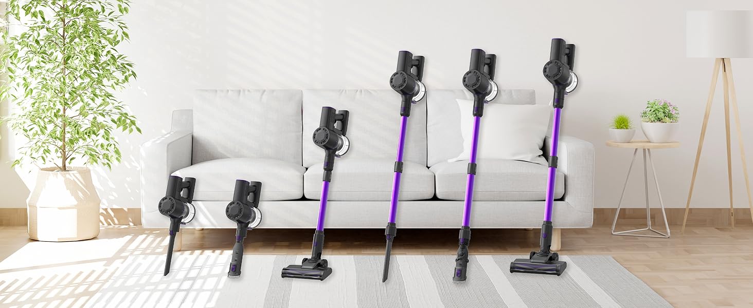 Бездротовий пилосос Vexilar Akku: 60 хв роботи, 45 kPa, 550 Вт, 6-в-1, LED дисплей, для дому та авто, видаляє шерсть тварин