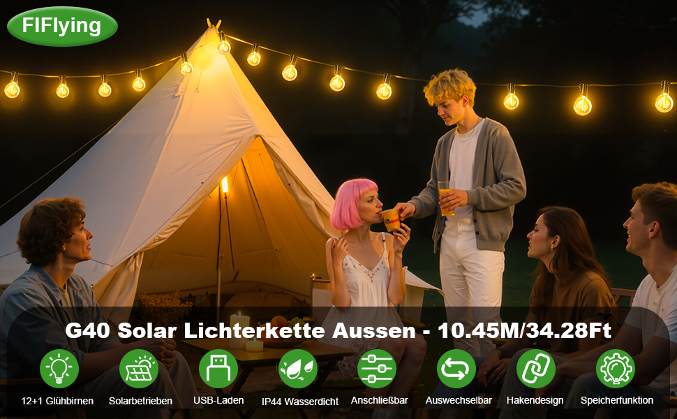 Сонячна гірлянда LED для вулиці 17.1м, 8 режимів, IP44, 24+1 лампочки, акумулятор 3600mAh - для саду, балкону, вечірок